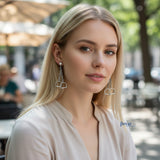 Oxidized Stylish Silver Handcuffs Earrings