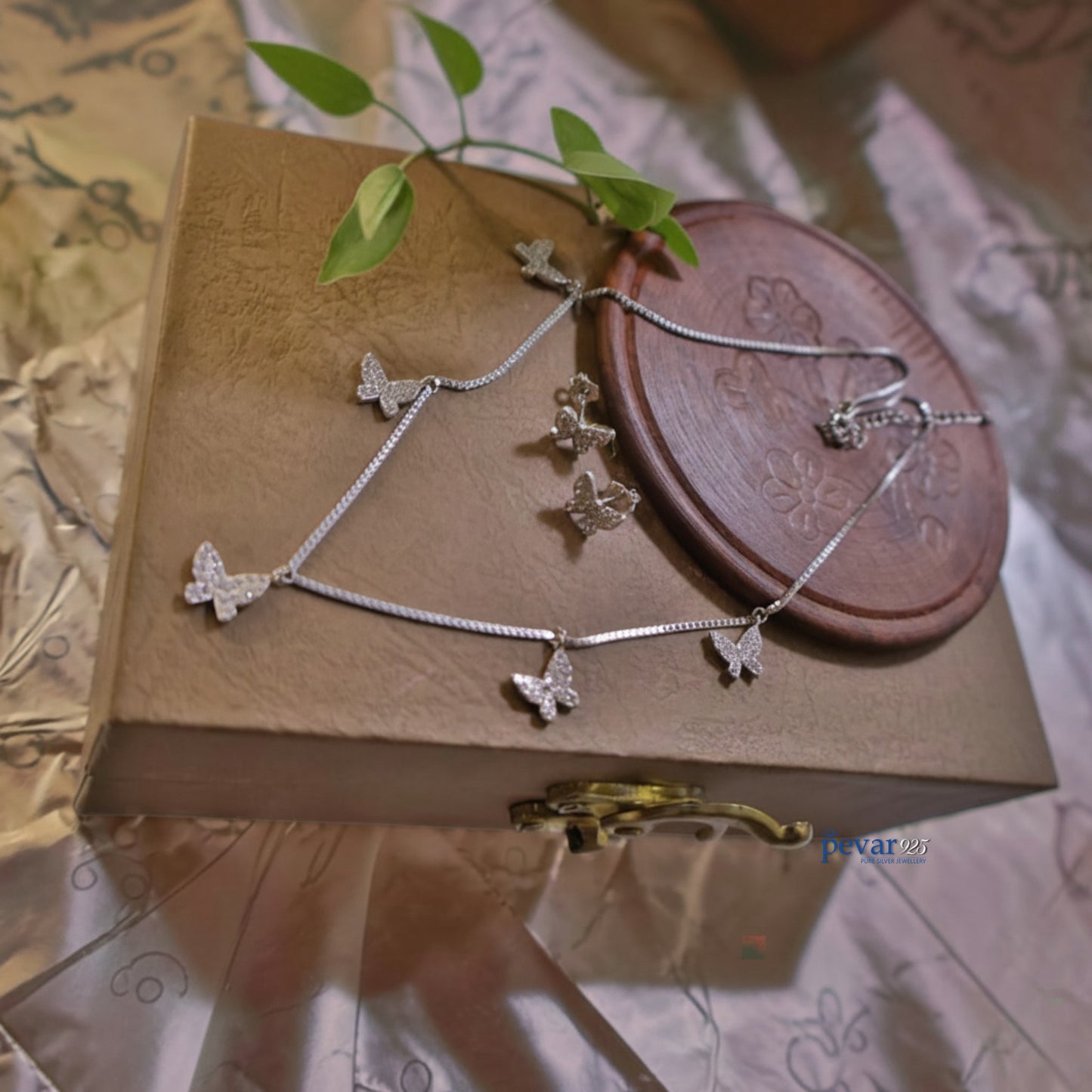 Sterling Silver Multi Butterfly Necklace Set