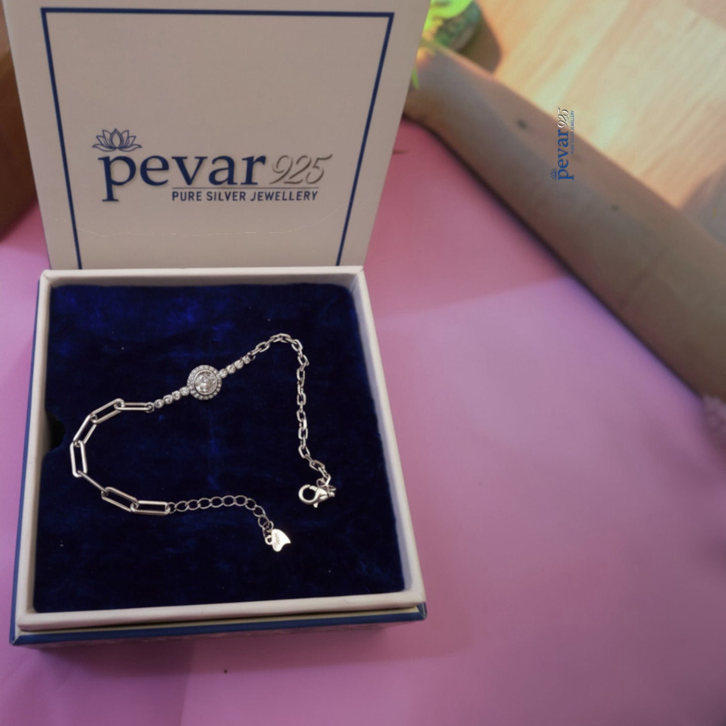 Sterling Silver Round Diamond Bracelet