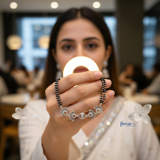 Sterling Silver Stylish Mangalsutra Bracelet