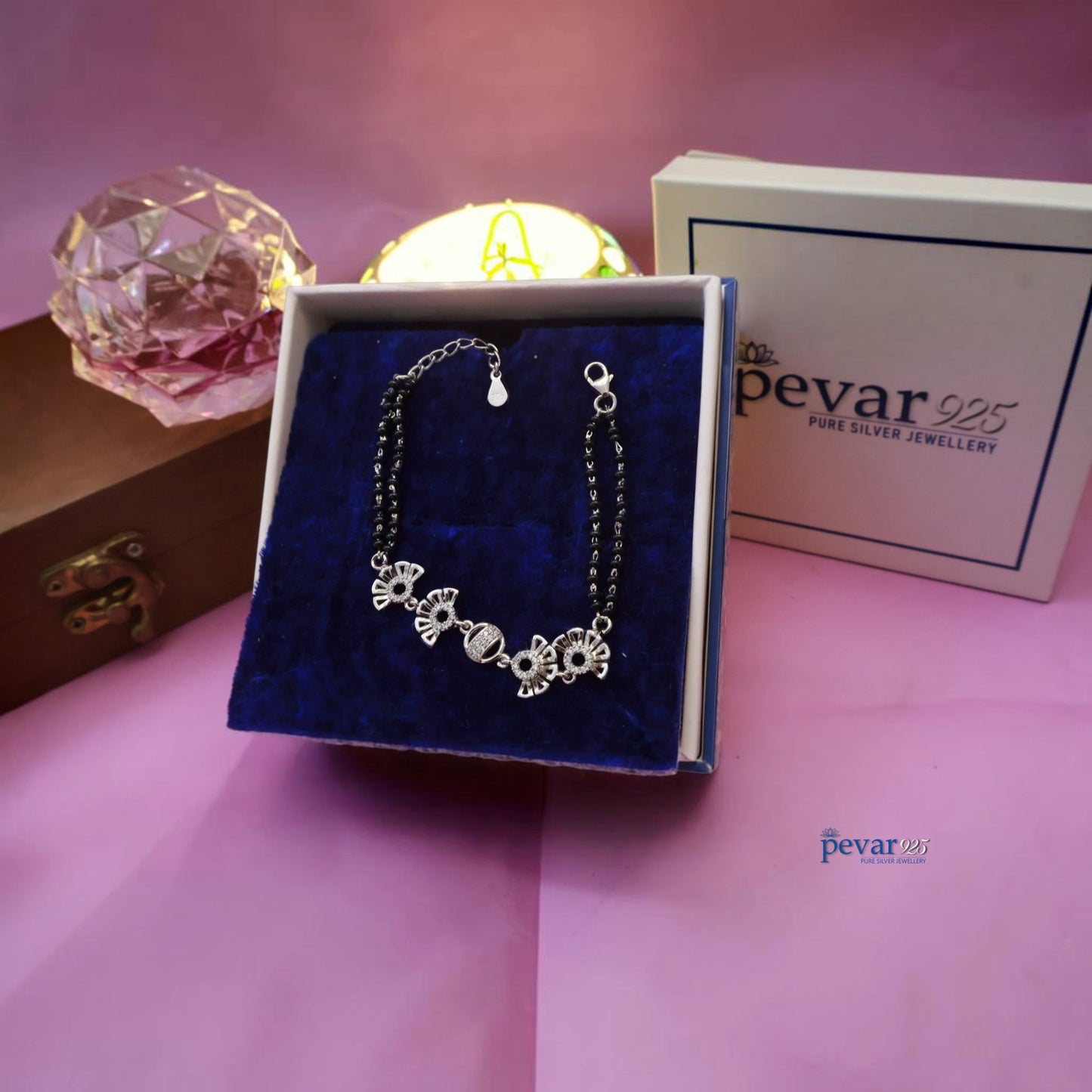 Sterling Silver Stylish Mangalsutra Bracelet