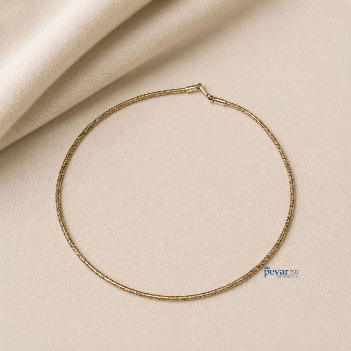 pevar925 oxidized silver hasli necklace with intricate carved detailing on a minimalist circular band