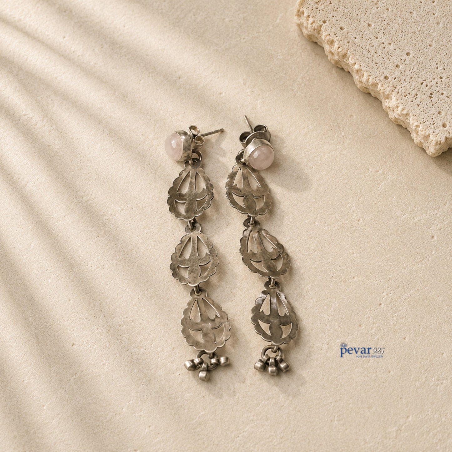 Oxidized Silver Multi Leaf Hook Earrings