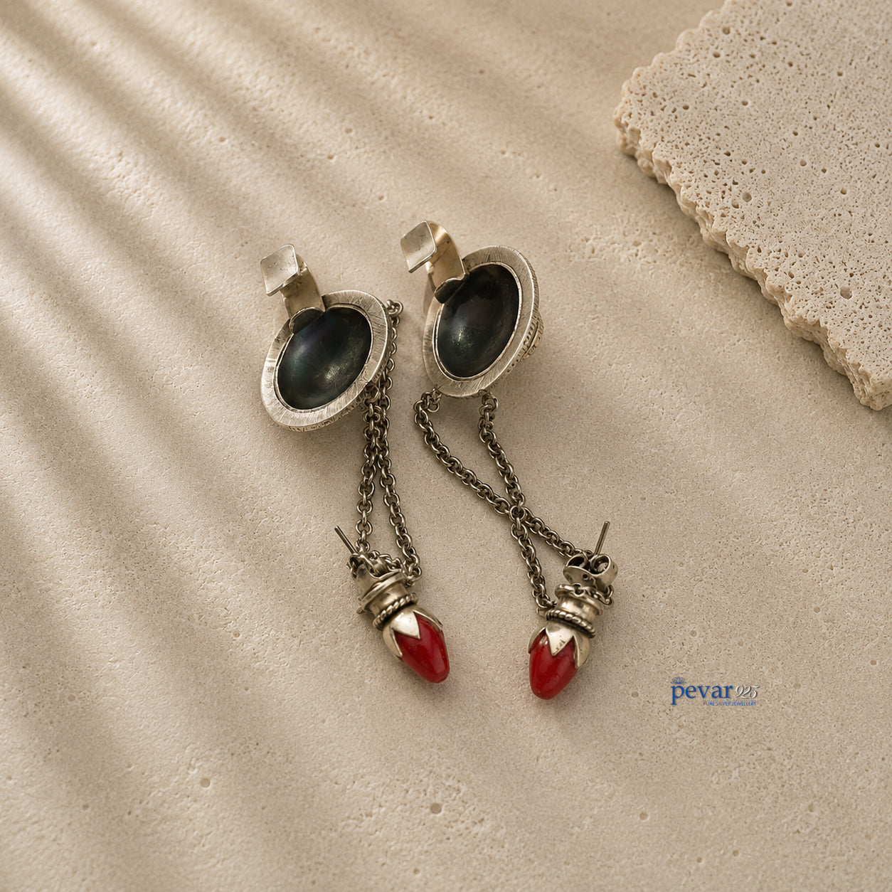 Oxidized Silver Tribal Earrings
