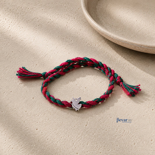 Oxidized Silver Unicorn Rakhi Charm Bracelet