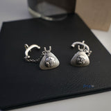 Oxidized Silver Vintage Style Telephone Ear Cuffs