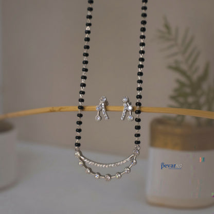 Oxidized Silver Double Layer Mangalsutra