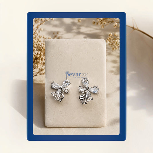 Sterling Silver Multi Butterfly Earrings