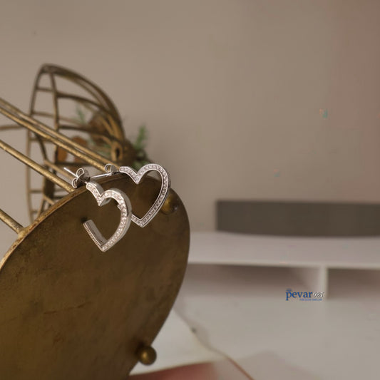 Sterling Silver Heart Shaped Earrings