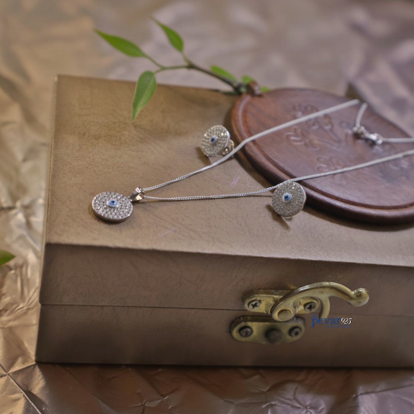 Sterling Silver Evil Eye Necklace Set