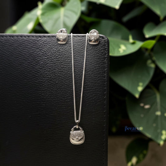 Sterling Silver Purse Style Necklace Set