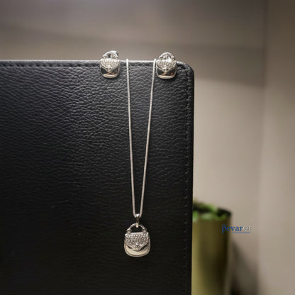 Sterling Silver Purse Style Necklace Set