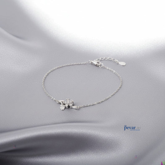 Sterling Silver Single Flower Bracelet