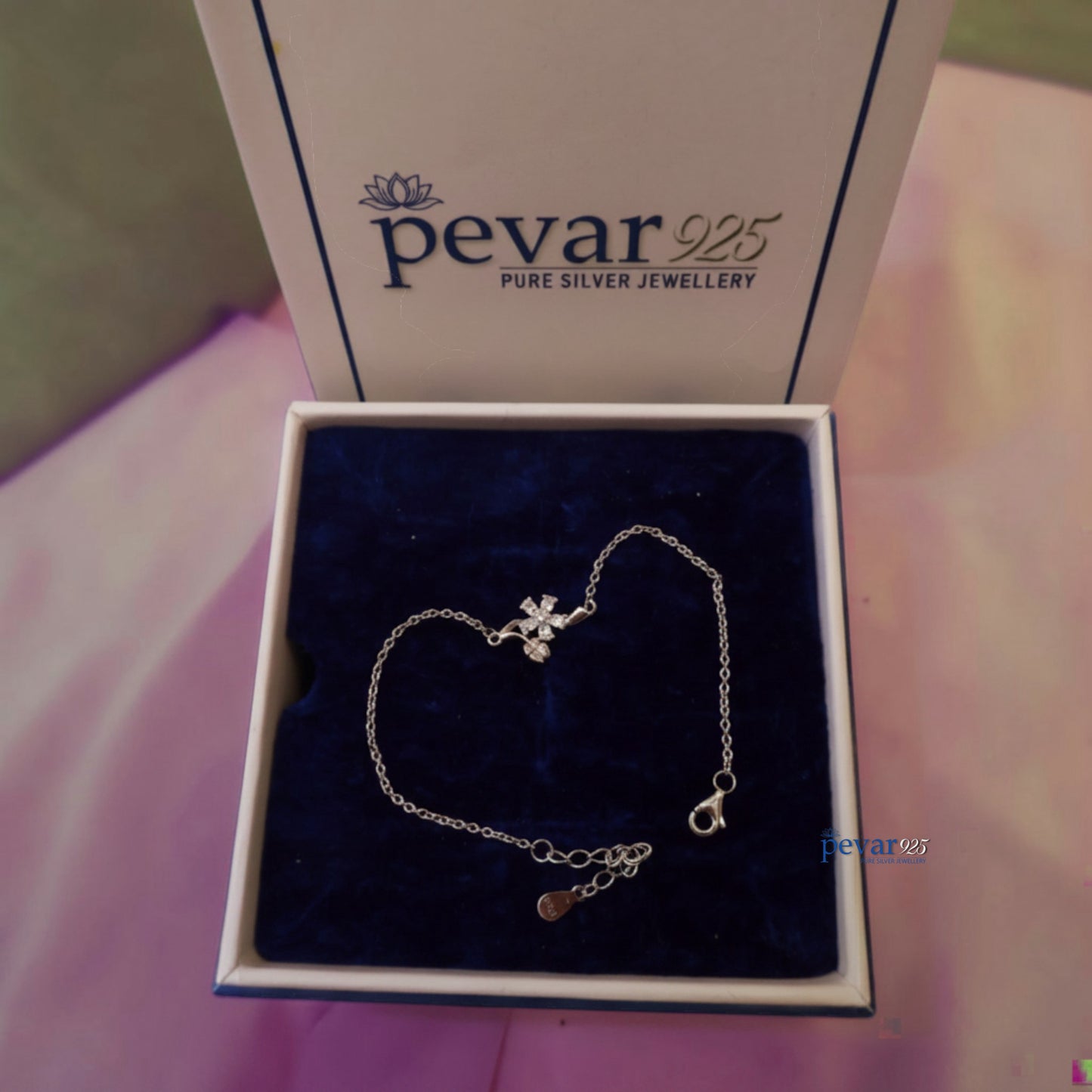 Sterling Silver Single Flower Bracelet